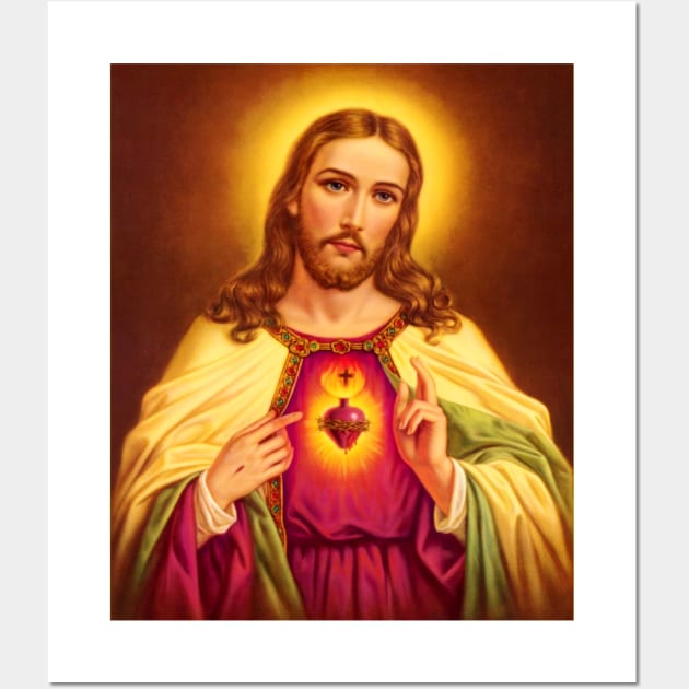 Sacred Heart of Jesus Christ Wall Art by Stefan Balaz Design